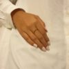 Thin black diamond ring - white gold - Image 2