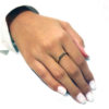 Thin black diamond ring - yellow gold - Image 3
