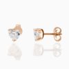 Heart diamond solitaire earring - Image 3