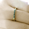 Thin black diamond ring - yellow gold - Image 2