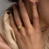 Round eye signet ring with diamond - Image 2
