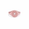 Round eye signet ring with diamond - Image 3