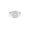 Round eye signet ring with diamond - Image 5