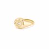 Round eye signet ring with diamond - Image 4