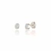 Delicate oval stud diamond earring - Image 3