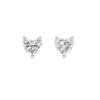 Heart diamond solitaire earring - Image 3
