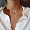 Black diamond circle necklace - Image 4