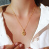 Hamsa necklace with blue sapphire - Image 2