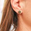 A pair of black diamond circle earrings - Image 3