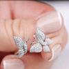 Butterfly ring studded with diamonds - Image 4