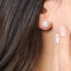 Halo earrings with inlay also on XL sides - Image 2