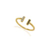 Two line black and white diamond ring - Image 3