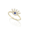 Blue eye ring with sapphire and diamond inlay - Image 2