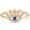 Blue eye ring with sapphire and diamond inlay - Image 3