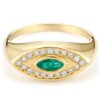 Anastasia engagement ring - emerald with diamonds - Image 2