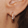 Gypsy hoop earrings with diamond - Image 2