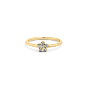 Flower ring with 6 diamonds - Image 3