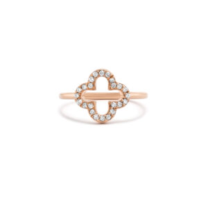 A flower ring set with natural diamonds - Image 2