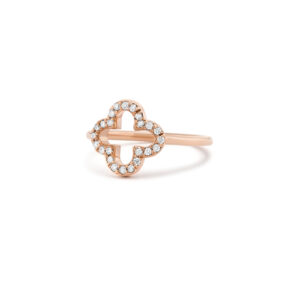 A flower ring set with natural diamonds - Image 3