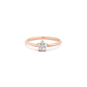 Flower ring with 6 diamonds - Image 4