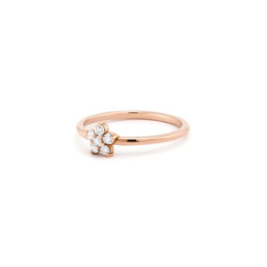 Flower ring with 6 diamonds - Image 7