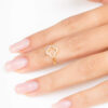 A flower ring set with natural diamonds - Image 8