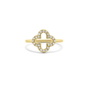 A flower ring set with natural diamonds - Image 6