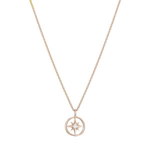 Compass-Shaped Necklace with Round Diamond - Image 3