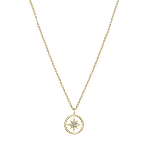 Compass-Shaped Necklace with Round Diamond - Image 2