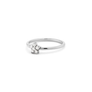 Flower ring with 6 diamonds - Image 5