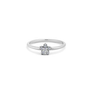 Flower ring with 6 diamonds - Image 2
