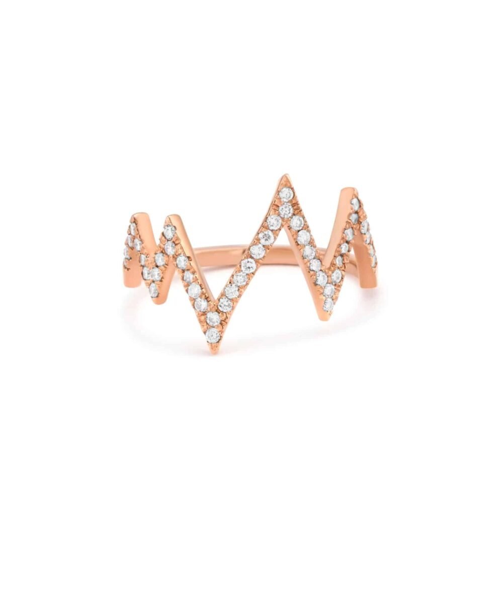 Diamond zigzag ring