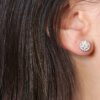Round diamond halo earring - Image 5