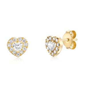 Heart diamond halo earring - Image 3