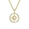 Compass-Shaped Necklace with Round Diamond - Image 4
