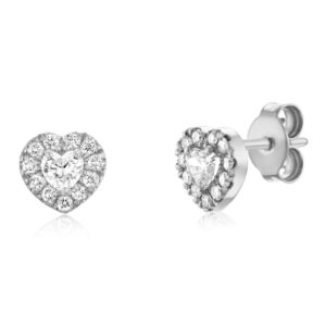 Heart diamond halo earring - Image 2