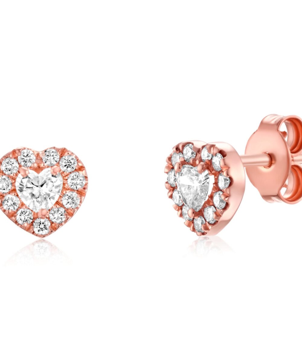Heart diamond halo earring