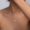 A round pendant with a leaf of grass studded with diamonds - Image 3