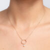 Hoop necklace with an oval diamond - Image 3