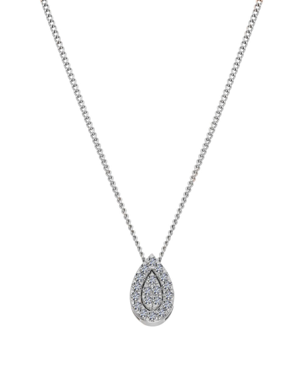 Drop-shaped pendant studded with diamonds
