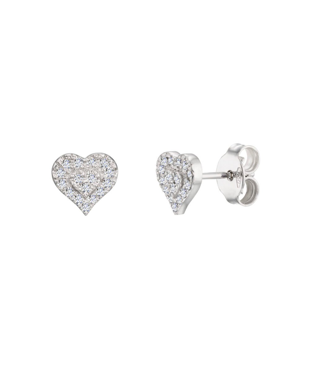 Heart shaped diamond earring