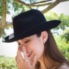 Gypsy hoop earrings with diamond inlay - Image 4