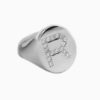 R signet ring set with diamonds - Image 2