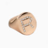 R signet ring set with diamonds - Image 4